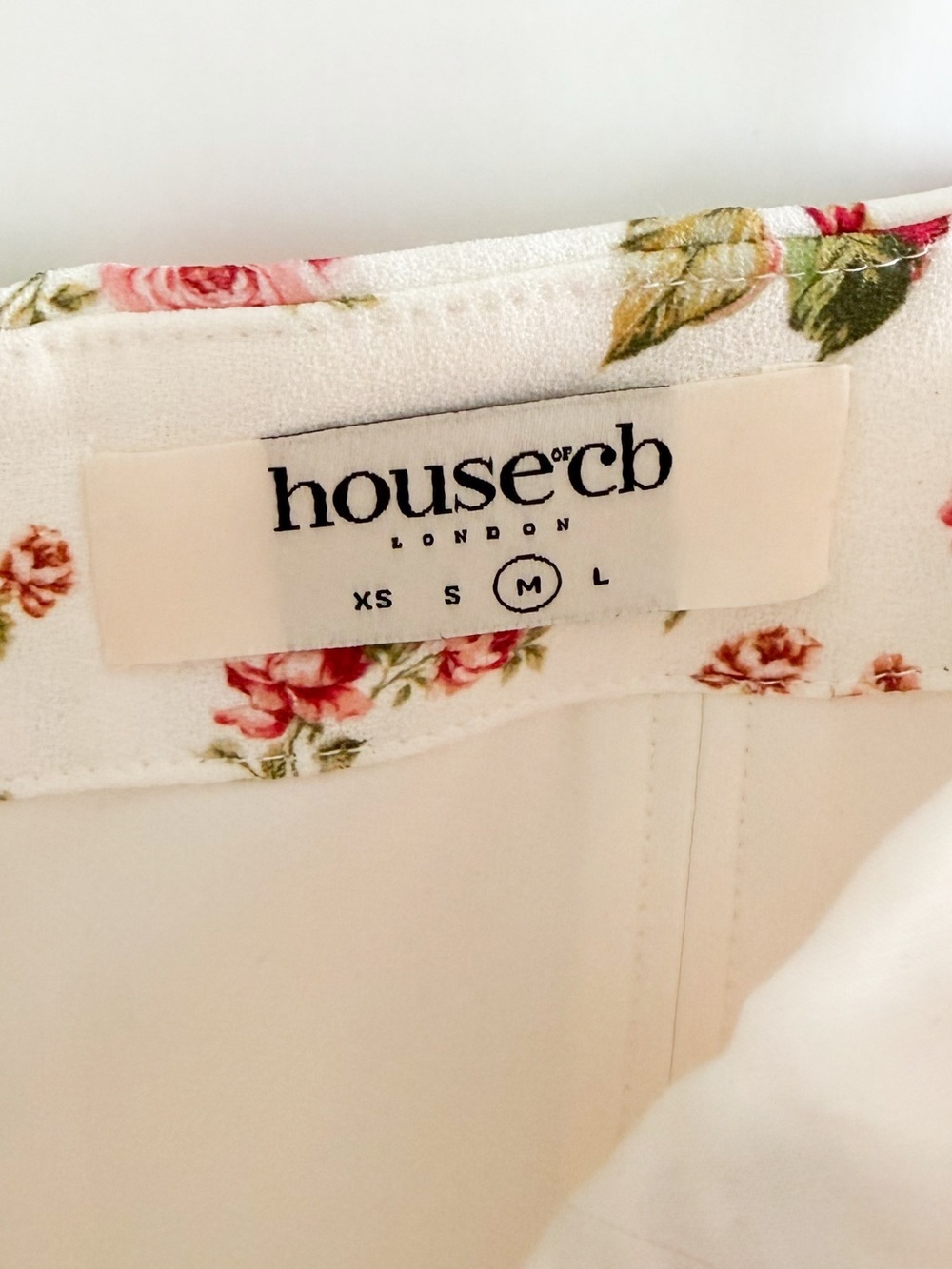 House of CB Cream Midi Slip Dress Rose Print - Picture 6 of 16